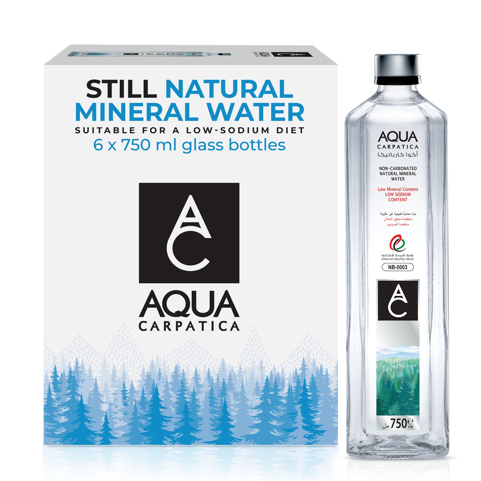 Aqua Carpatica Natural Mineral Water 750ml Pack of 6 | Low Sodium | Premium Imported Water